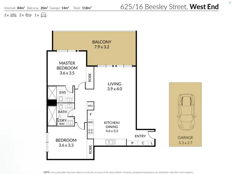 Floorplan of Homely house listing, 625/16 Beesley Street, West End QLD 4101