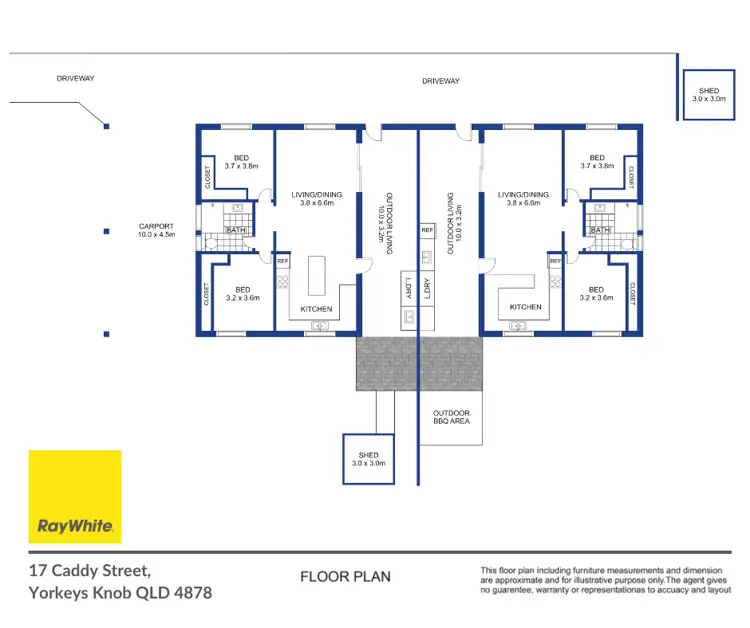 Floorplan of Homely semi-detached listing, 17 Caddy Street, Yorkeys Knob QLD 4878