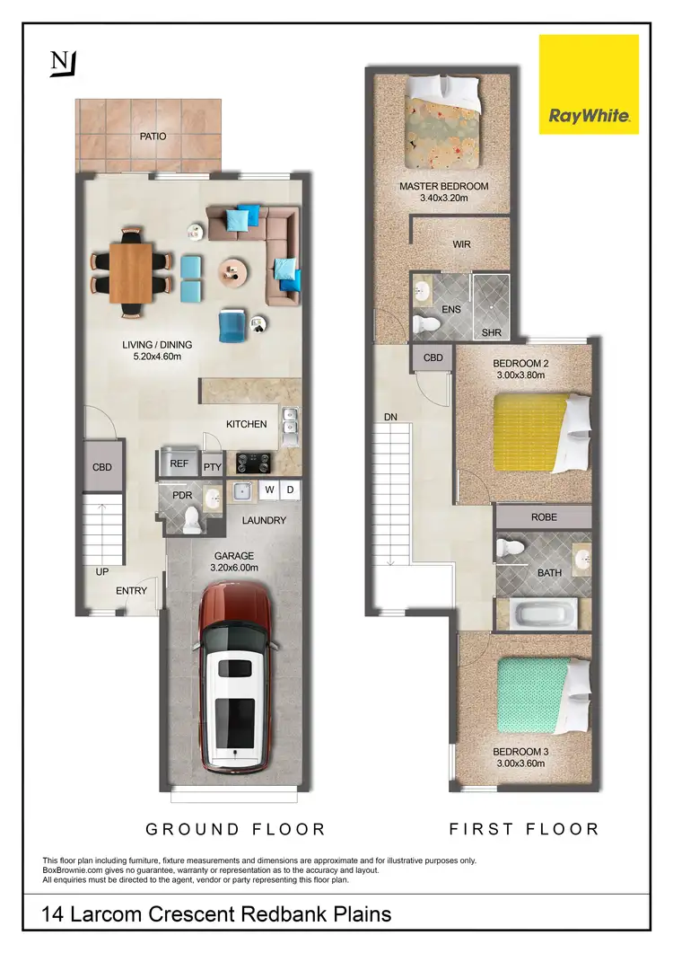 Floorplan of Homely townhouse listing, 14 Larcom Crescent, Redbank Plains QLD 4301