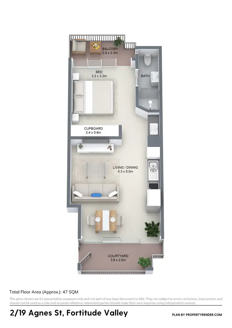 Floorplan of Homely unit listing, 2/19 Agnes Street, Fortitude Valley QLD 4006