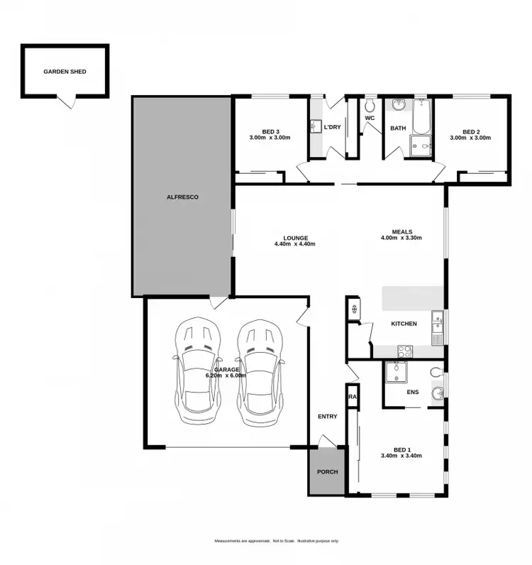 Floorplan of Homely house listing, 6 Coopers Road, West Wodonga VIC 3690