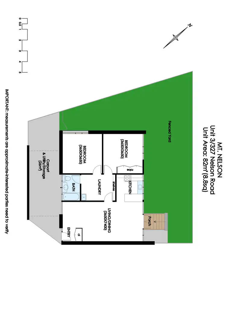 Floorplan of Homely unit listing, 3/327 Nelson Road, Mount Nelson TAS 7007