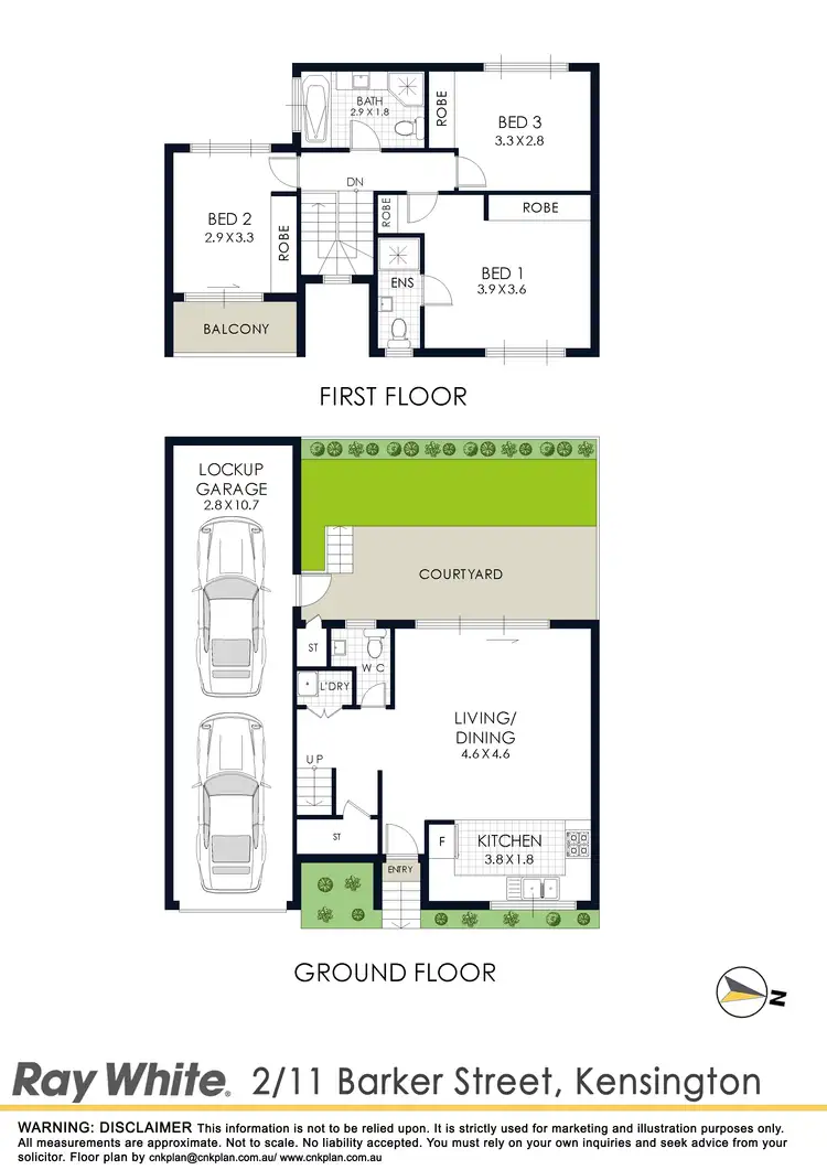 Floorplan of Homely townhouse listing, 2/11 Barker Street, Kensington NSW 2033