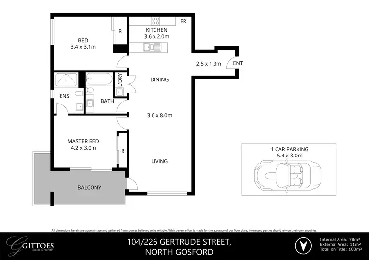 Floorplan of Homely apartment listing, 104/226 Gertrude Street, North Gosford NSW 2250