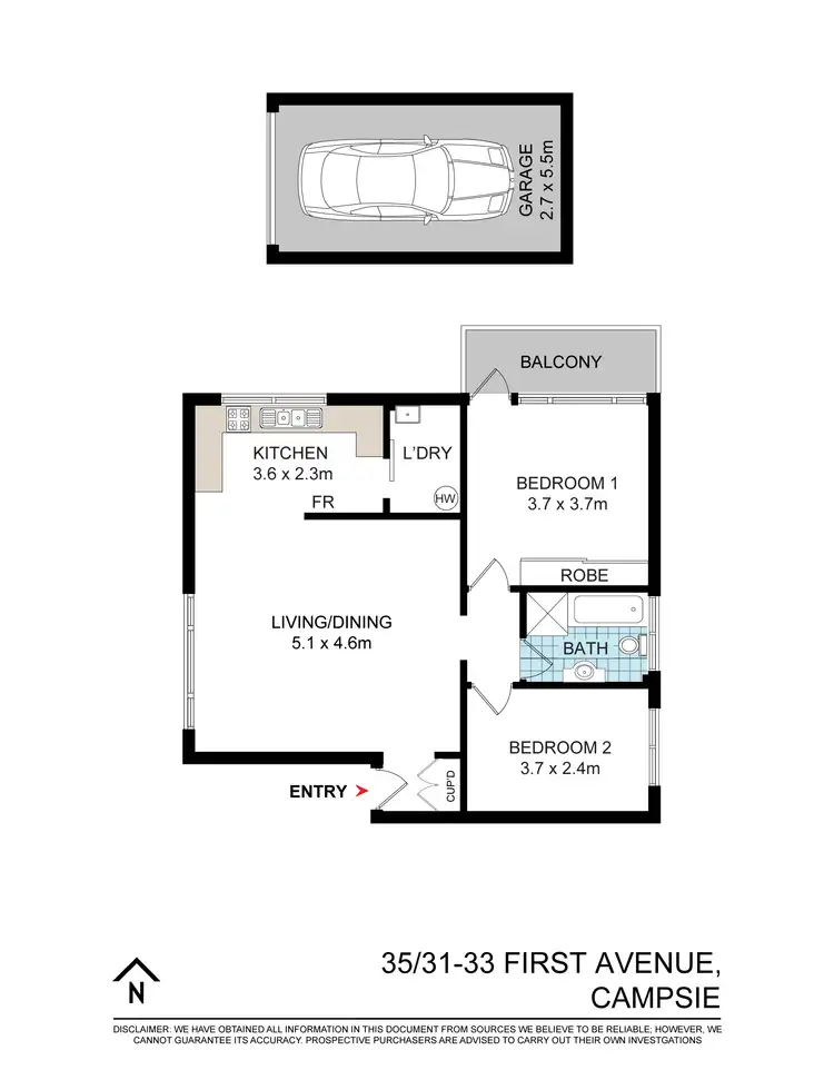 Floorplan of Homely apartment listing, 35/31-33 First Avenue, Campsie NSW 2194