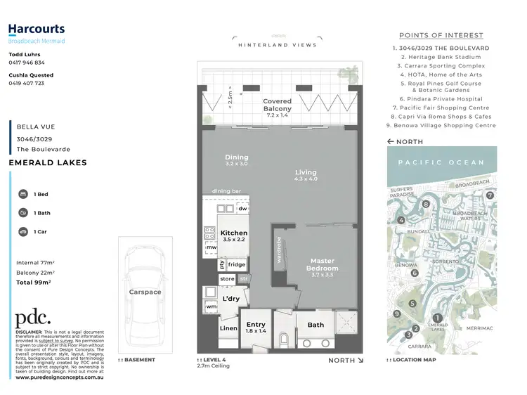 Floorplan of Homely unit listing, 3046/3029 The Boulevarde, Carrara QLD 4211