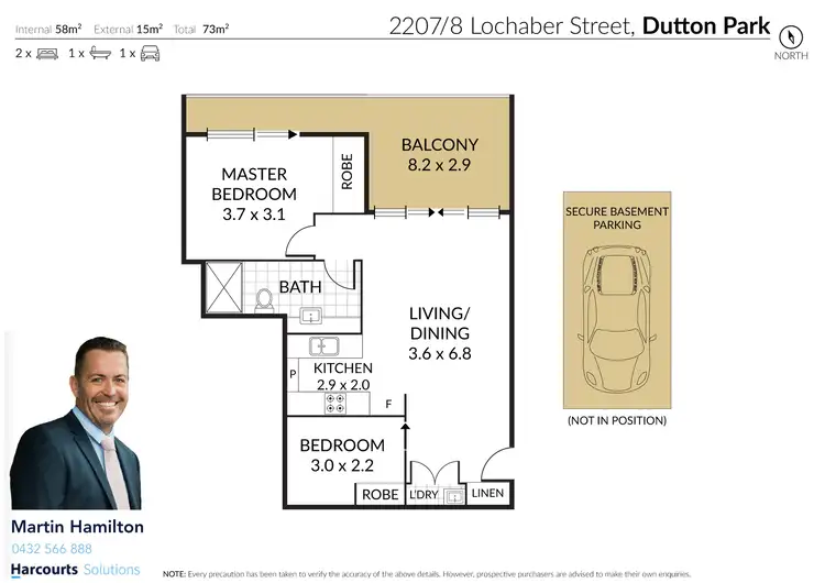 Floorplan of Homely unit listing, 2207/8 Lochaber Street, Dutton Park QLD 4102