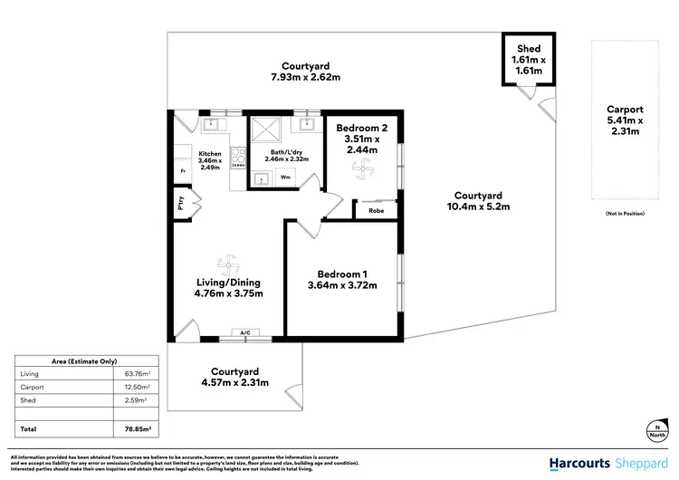 Floorplan of Homely unit listing, 1/79 Spring Street, Queenstown SA 5014