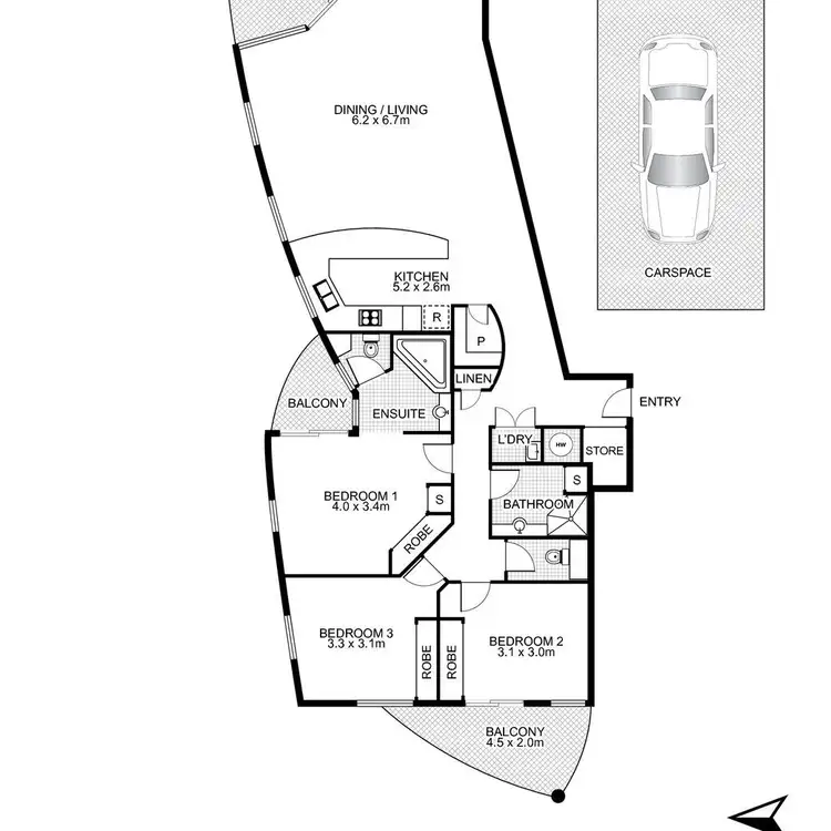 Floorplan of Homely unit listing, 407/72 Esplanade, Golden Beach QLD 4551