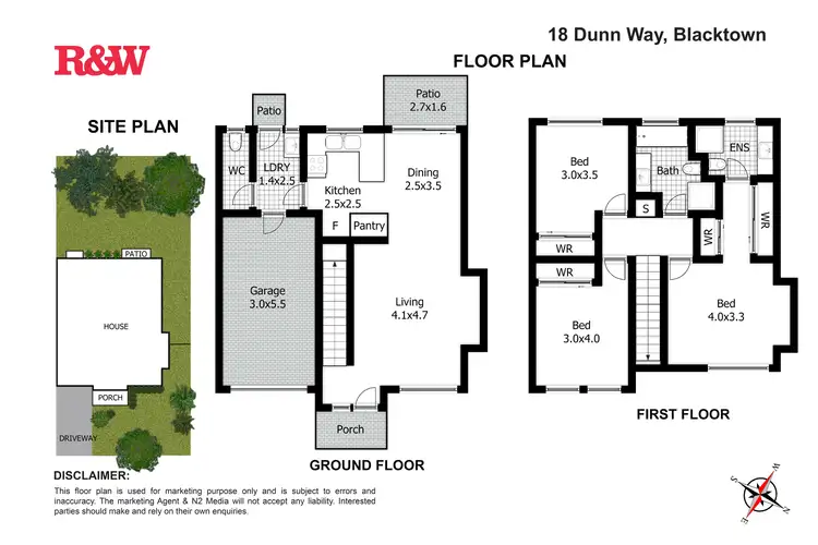Floorplan of Homely townhouse listing, 18 Dunn Way, Blacktown NSW 2148