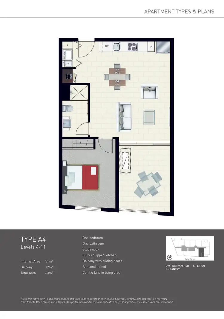 Floorplan of Homely apartment listing, 809/338 Water Street, Fortitude Valley QLD 4006