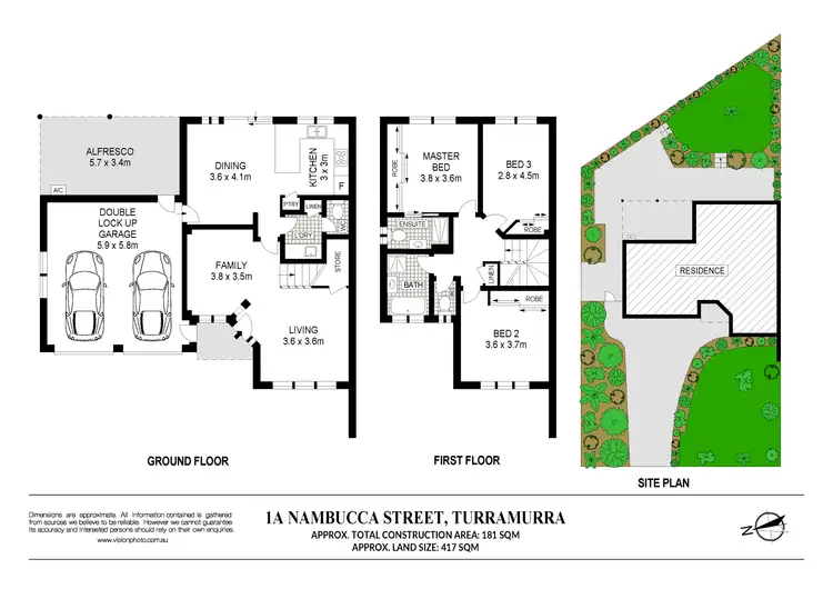 Floorplan of Homely townhouse listing, 1a Nambucca Street, Turramurra NSW 2074