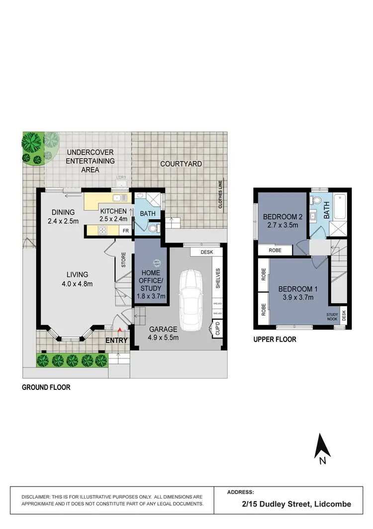 Floorplan of Homely townhouse listing, 2/15 Dudley Street, Lidcombe NSW 2141