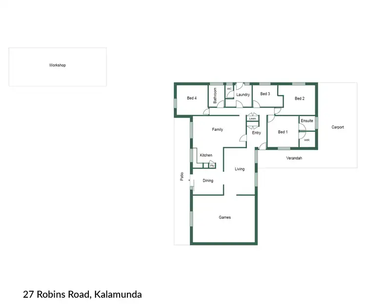 Floorplan of Homely house listing, 27 Robins Road, Kalamunda WA 6076
