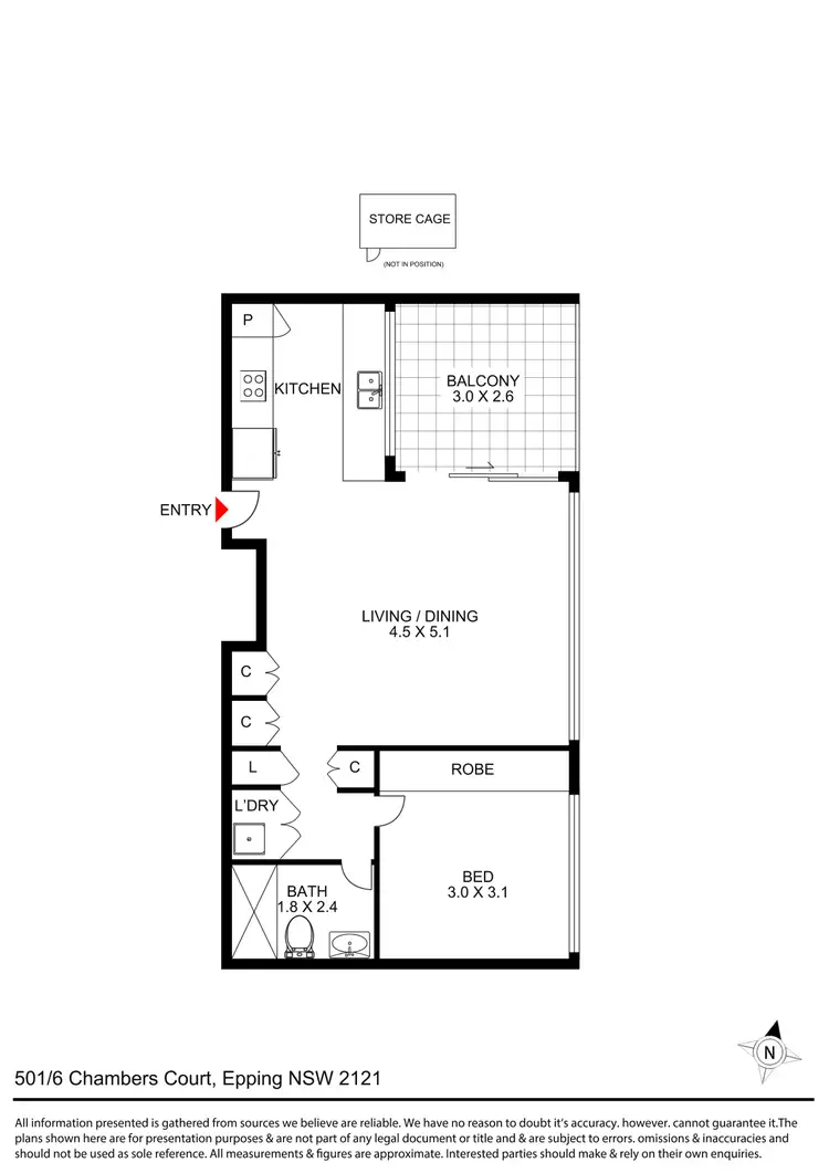 Floorplan of Homely apartment listing, 501/6 Chambers Court, Epping NSW 2121