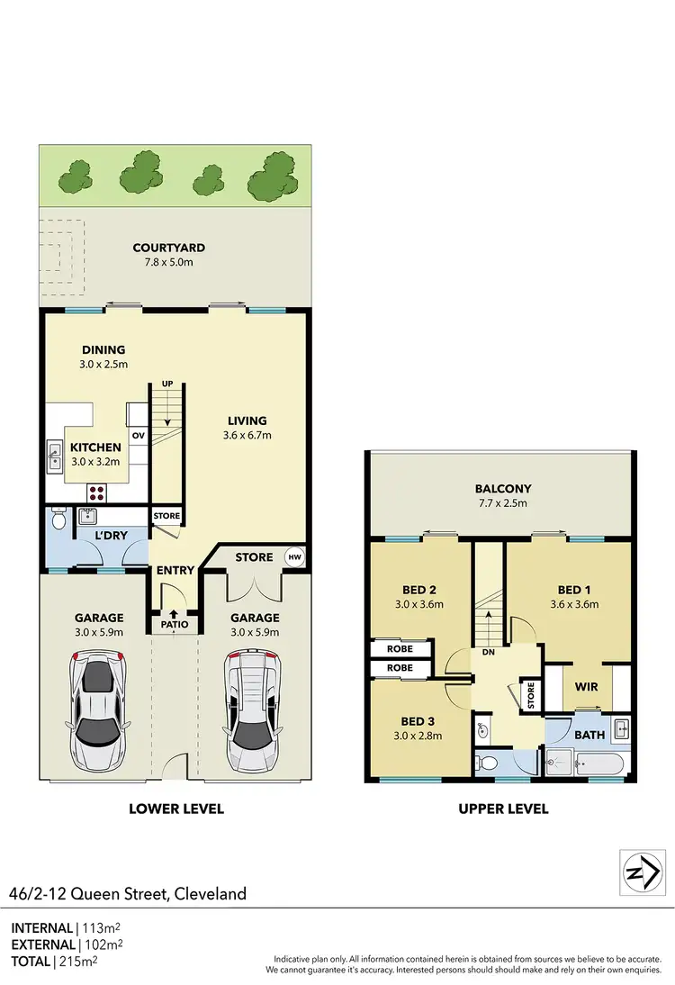 Floorplan of Homely townhouse listing, 46/2-12 Queen Street, Cleveland QLD 4163