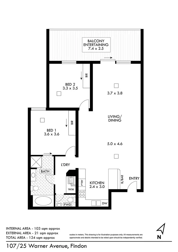 Floorplan of Homely house listing, 107/25 Warner Avenue, Findon SA 5023