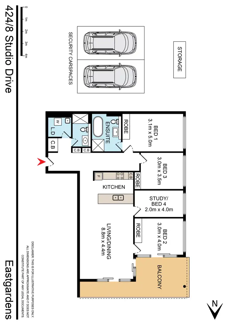 Floorplan of Homely unit listing, 424/8 Studio Drive, Eastgardens NSW 2036