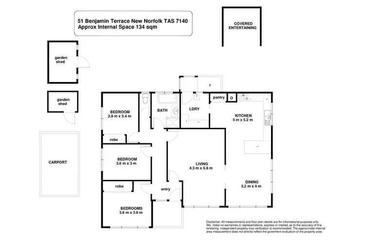 Floorplan of Homely house listing, 51 Benjamin Terrace, New Norfolk TAS 7140