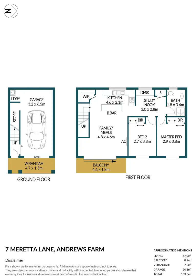 Floorplan of Homely house listing, 7 Meretta Lane, Andrews Farm SA 5114