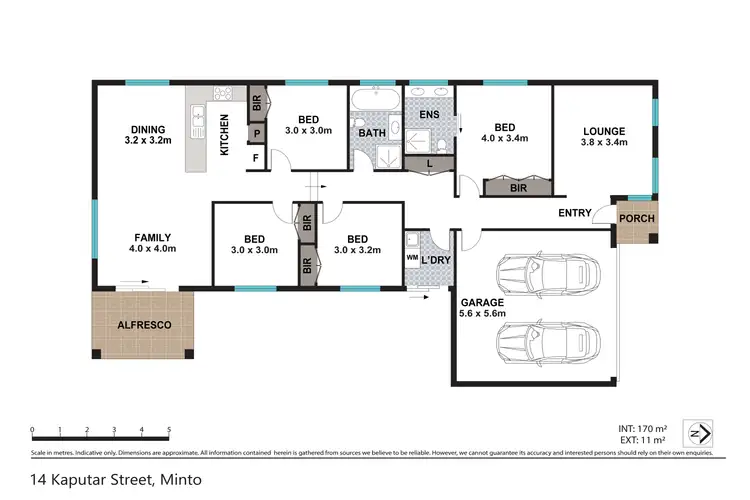 Floorplan of Homely house listing, 14 Kaputar Street, Minto NSW 2566