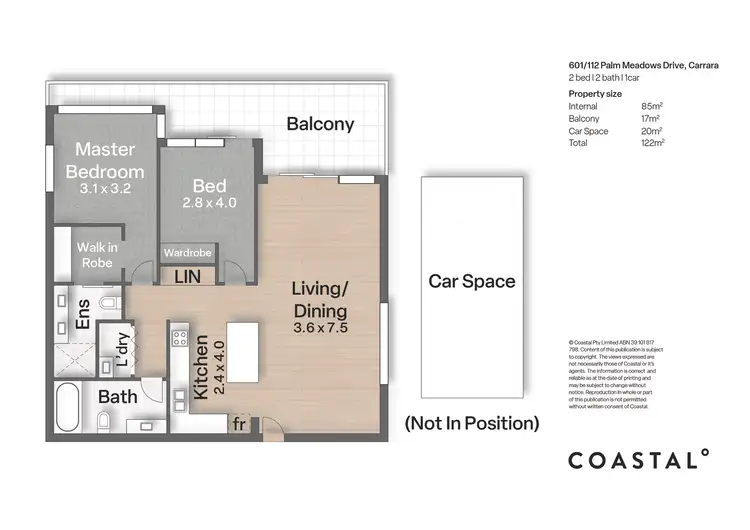 Floorplan of Homely apartment listing, 601/112 Palm Meadows Drive, Carrara QLD 4211