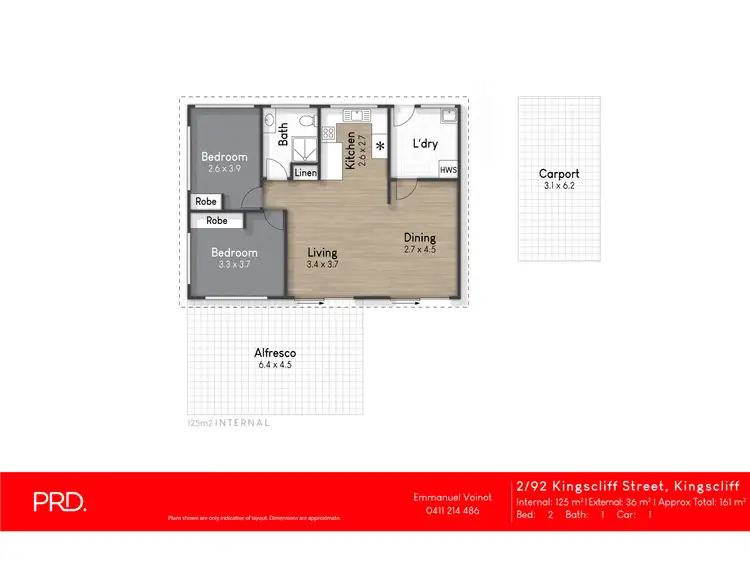 Floorplan of Homely semi-detached listing, 2/92 Kingscliff Street, Kingscliff NSW 2487
