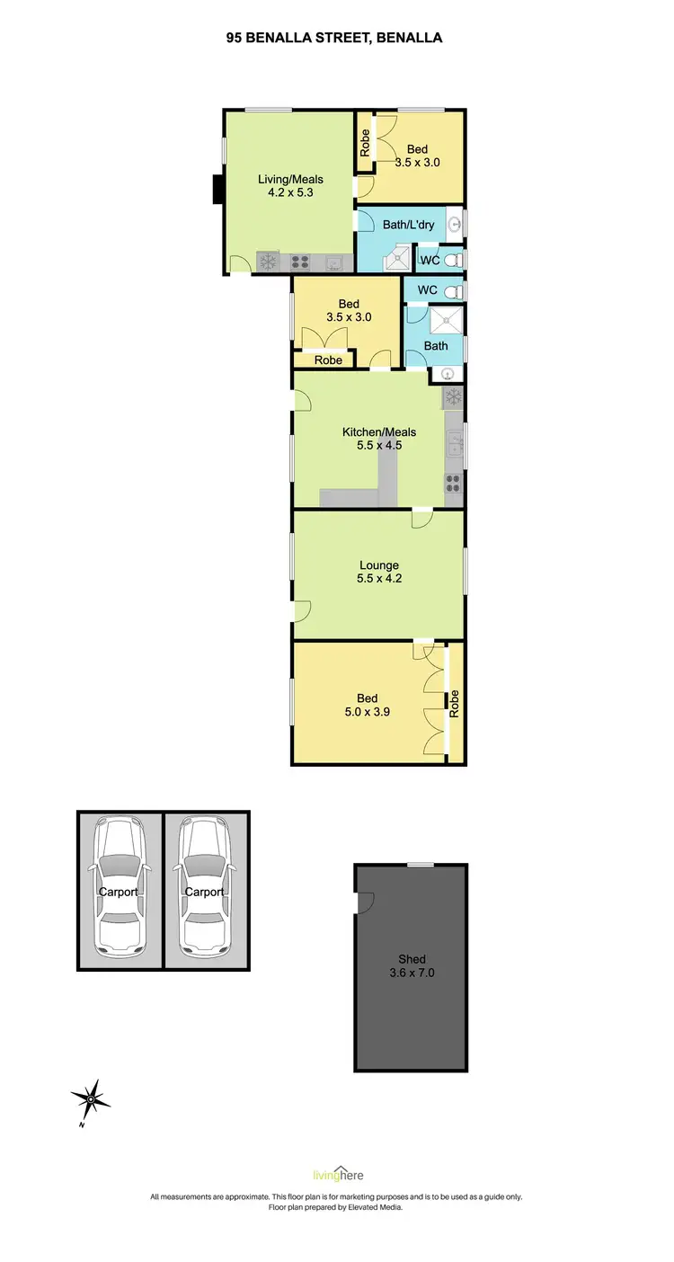 Floorplan of Homely block of units listing, 1&2/95 Benalla Street, Benalla VIC 3672