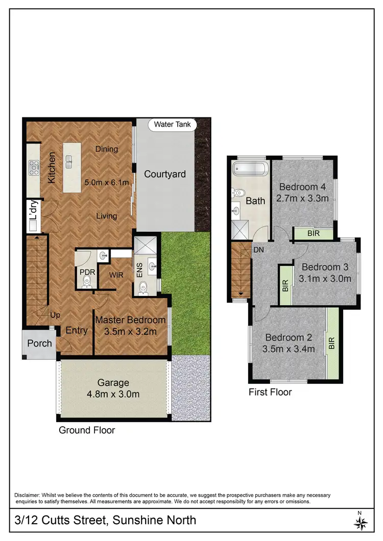 Floorplan of Homely townhouse listing, 3/12 Cutts Street, Sunshine North VIC 3020