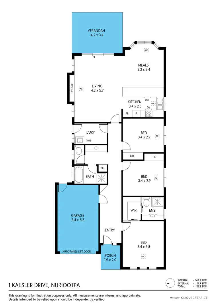 Floorplan of Homely house listing, 1 Kaesler Drive, Nuriootpa SA 5355