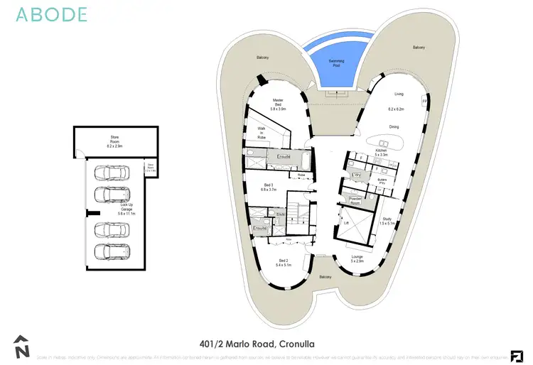 Floorplan of Homely apartment listing, 401/2 Marlo Road, Cronulla NSW 2230