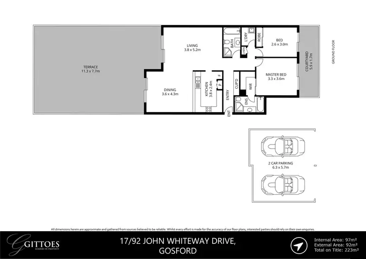 Floorplan of Homely unit listing, 17/92 John Whiteway Drive, Gosford NSW 2250