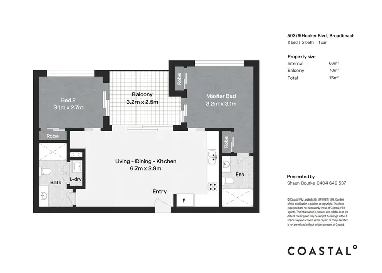 Floorplan of Homely apartment listing, 503/9 Hooker Boulevard, Broadbeach Waters QLD 4218