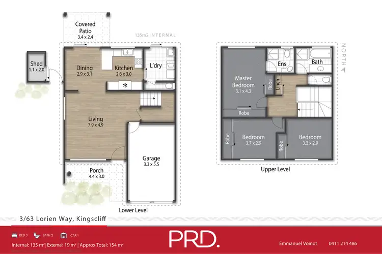 Floorplan of Homely townhouse listing, 3/63 Lorien Way, Kingscliff NSW 2487