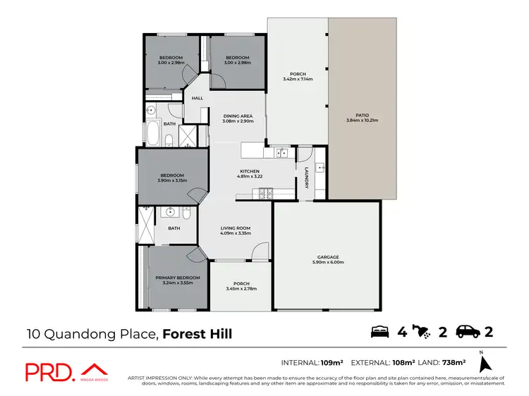 Floorplan of Homely house listing, 10 Quandong Place, Forest Hill NSW 2651
