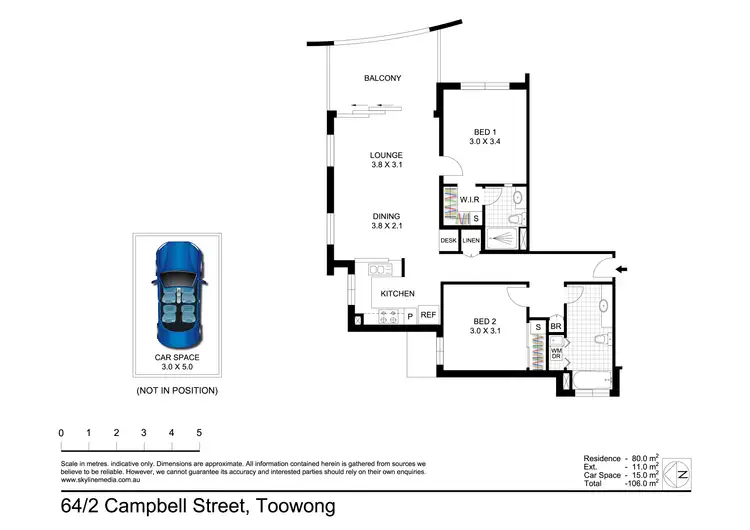 Floorplan of Homely apartment listing, 64/2 Campbell Street, Toowong QLD 4066