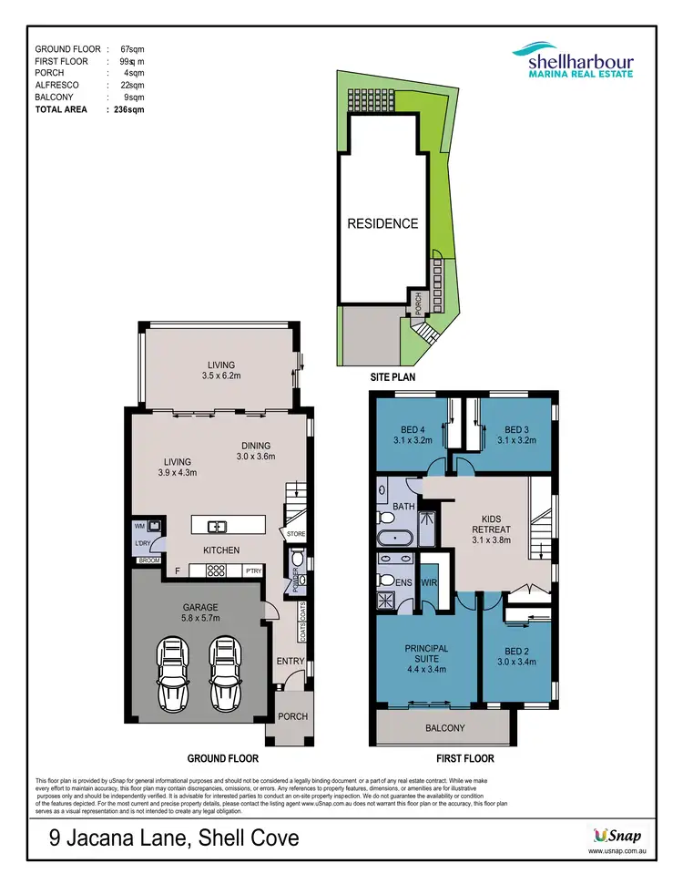 Floorplan of Homely house listing, 9 Jacana Lane, Shell Cove NSW 2529