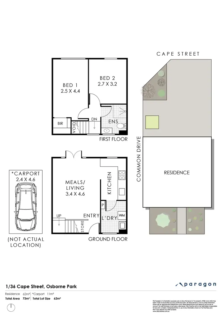 Floorplan of Homely townhouse listing, 1/36 Cape Street, Osborne Park WA 6017