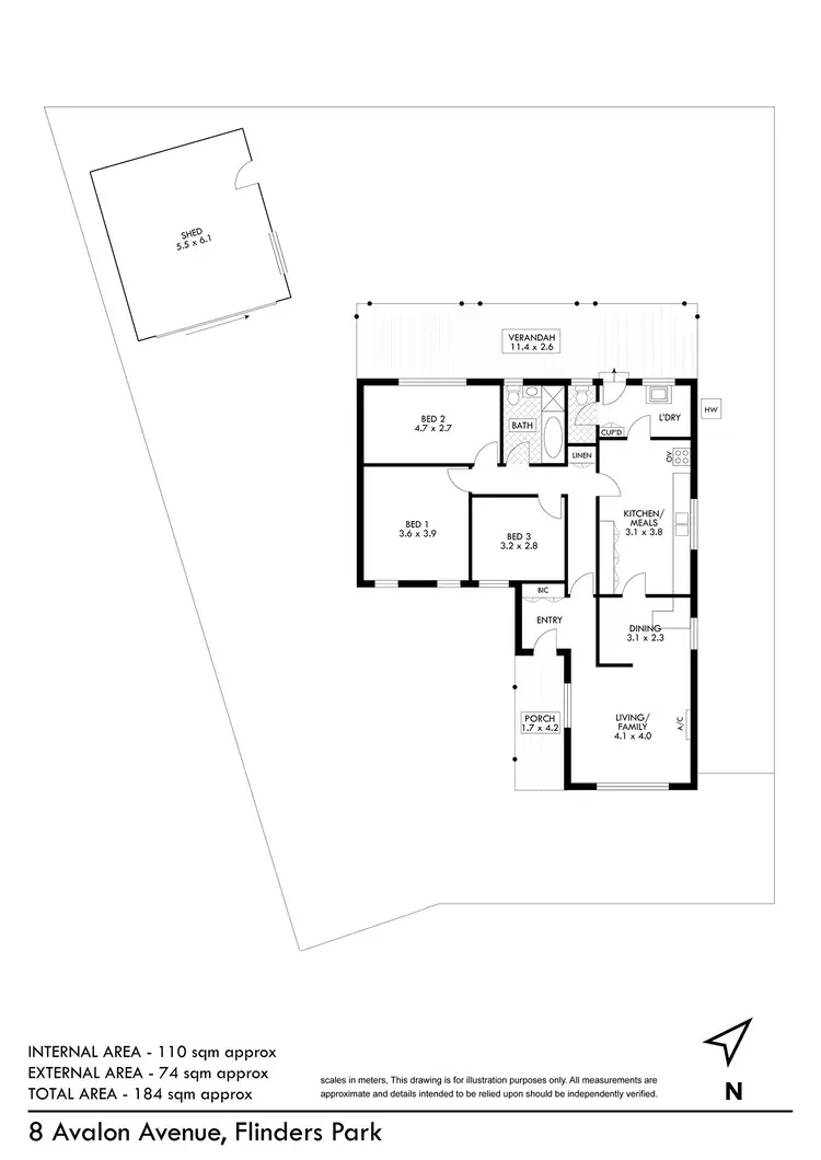 Floorplan of Homely house listing, 8 Avalon Avenue, Flinders Park SA 5025