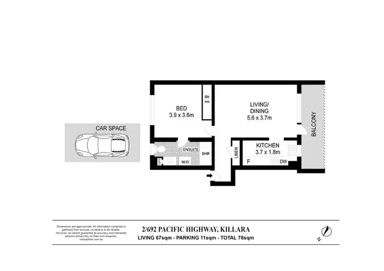 Floorplan of Homely apartment listing, 2/692 Pacific Highway, Killara NSW 2071