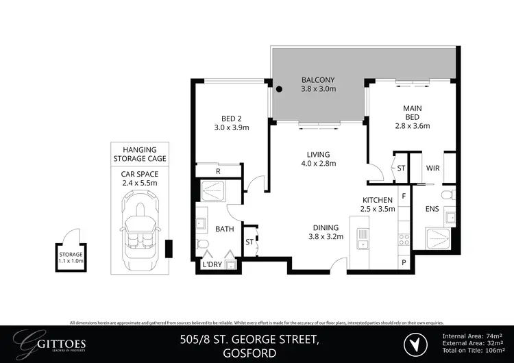 Floorplan of Homely apartment listing, 505/8 St George Street, Gosford NSW 2250