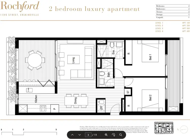 Floorplan of Homely apartment listing, 401/75 Macdonald Street, Erskineville NSW 2043