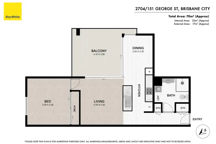 Floorplan of Homely apartment listing, 2704/151 George Street, Brisbane City QLD 4000