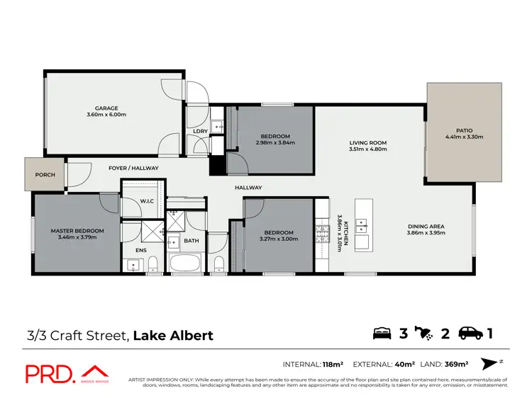 Floorplan of Homely unit listing, 3/3 Craft Street, Lake Albert NSW 2650