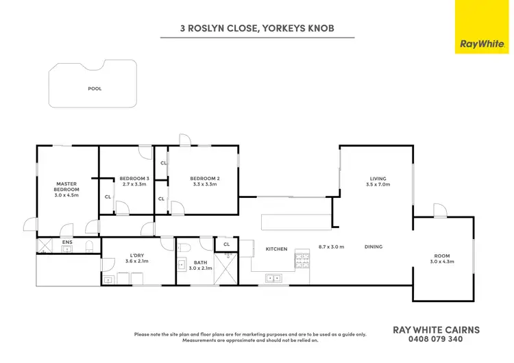 Floorplan of Homely house listing, 3 Roslyn Close, Yorkeys Knob QLD 4878