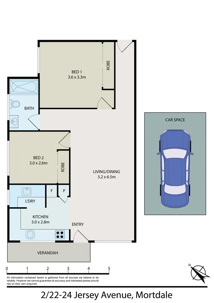 Floorplan of Homely apartment listing, 2/22-24 Jersey Avenue, Mortdale NSW 2223