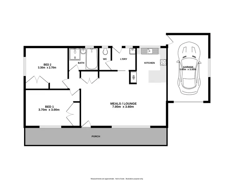Floorplan of Homely block of units listing, 1 & 2/509 Union Road, North Albury NSW 2640
