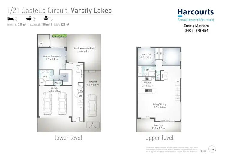 Floorplan of Homely semi-detached listing, 1/21 Castello Circuit, Varsity Lakes QLD 4227