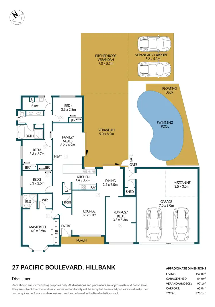 Floorplan of Homely house listing, 27 Pacific Boulevard, Hillbank SA 5112