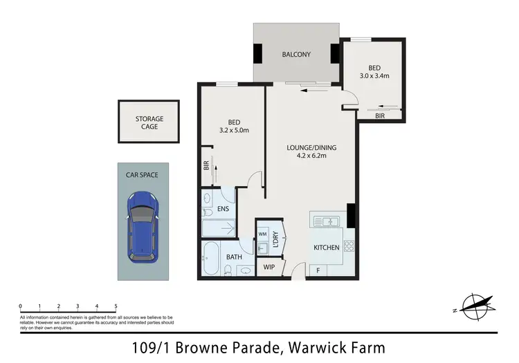 Floorplan of Homely apartment listing, 109/1 Browne Parade, Warwick Farm NSW 2170